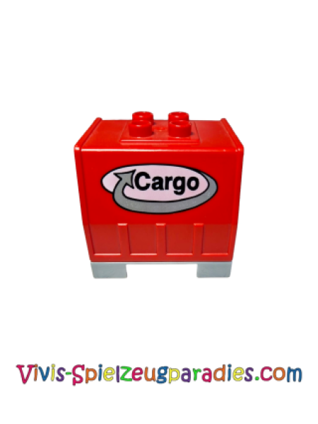 Lego Duplo Train Freight Container Cargo (42400c01pb01) red