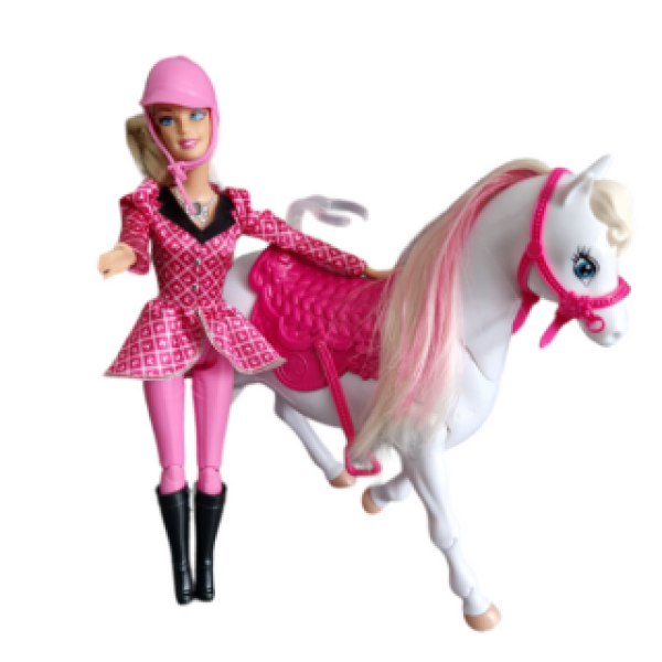 Barbie and her sisters in horse happiness - Barbie & dressage horse (J5868)