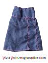 Barbie jeans skirt with pink seam